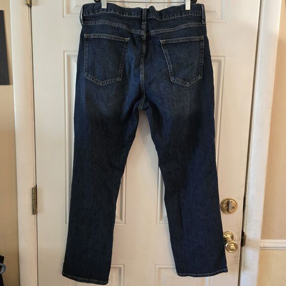 Old Navy Jeans Mens Size 36x30 Dark Blue Denim Zip Bootcut Built In Flex Stretch - Picture 3 of 5
